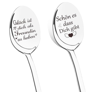 Food-grade Stainless Steel Personalized 2-Piece Coffee Spoons Engraving Birthday Gift