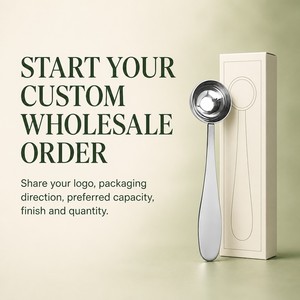 Custom Logo Stainless Steel Measuring Spoon With Custom Packaging For Coffee And Milk Powder Brands