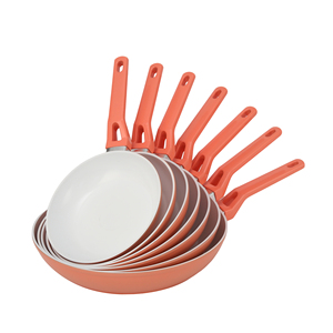 Commercial Deep Aluminum Frying Pan Set Non-Stick Marble Coating