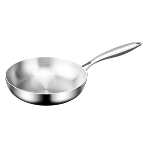Eco-friendly Five-Ply Clad 304 Stainless Steel 8 Inch Frying Pan Silver Wholesale Food Contact Nonstick Glass Cover Kitchen